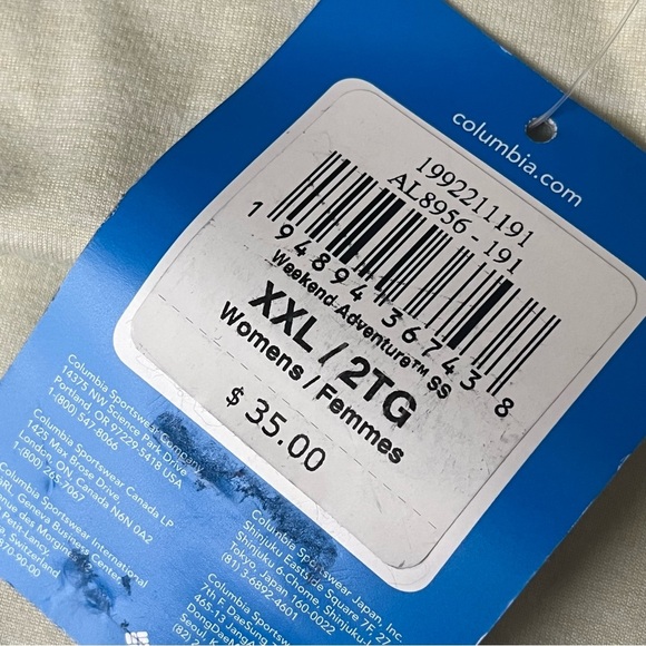 Columbia Women's Weekend Adventure Short Sleeve Yellow Outdoor Gorpcore XXL - Picture 8 of 10